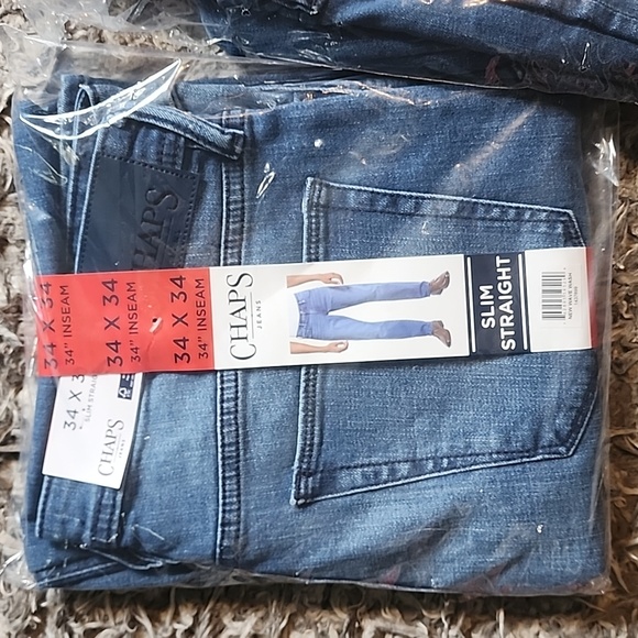 NWT CHAPS DURABLE DENIM SLIM STRAIGHT JEANS SZ 34x34 - Picture 2 of 5